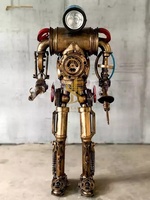 Sculpture de robot steampunk sur mesure de grande taille, art métallique, homme mécanique vintage, artisanat en fer, décoration industrielle, décoration pour la maison, le bureau, le bar