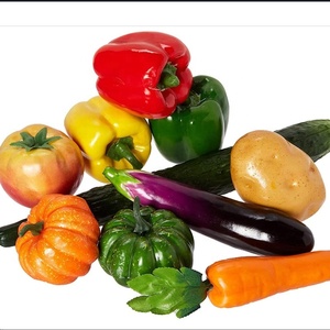 Vegetales variados falsos, para el hogar Decoración de cocina, maíz, pimienta, pepino, zanahoria, ajo - Product Image 6