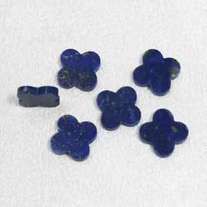 Piedras de trébol de lapislázuli Piedra natural Trébol de cuatro hojas Piedra de trébol de cuatro hojas de lapislázuli natural de alta calidad