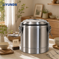 Bouilloire isotherme commerciale Liyunda en acier inoxydable grande capacité, qualité alimentaire 304, double paroi, pour riz, lait de soja, soupe