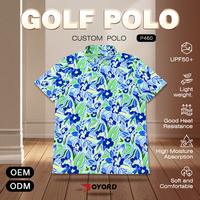 Kaos Polo Golf Premium Pria dengan Cetak Sublimasi Seluruh Bagian, Bahan Stretch 4 Arah, Anti Kusut, Anti Pilling, OEM ODM