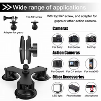 Logo/emballage personnalisés disponibles : Support de pare-brise de voiture à triple ventouse robuste avec bras d'extension pour GoPro Hero 13 12 Insta360 DJI