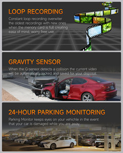 2K + 1080P dual cam phía trước và phía sau Wi-Fi GPS chế độ đậu xe, tầm nhìn ban đêm 140 góc rộng kép Dash Cam - Product Image 5