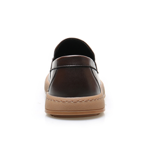 Chaussures mocassins pour homme en cuir véritable, style britannique, à bout rond, plateforme épaisse, respirantes, mode décontractée, fabriquées à la main - Product Image 4