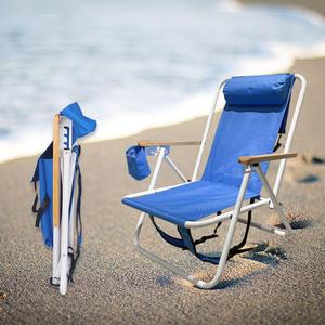 Outdoor High Seat Portable Backpack Storage Bag Folding Iron Sea <b>Chairs</b> Beach outdoor Folding <b>Chair</b> - Product Image 2