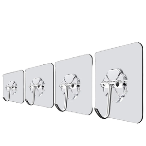 ตะขอแขวนผนังแบบใส PVC สองด้าน แบบกาวและแบบสุญญากาศ สำหรับใช้ในห้องครัว ห้องน้ำ และแขวนกระเป๋า - Product Image 4