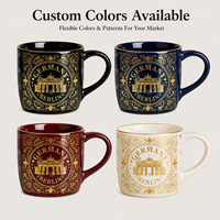 Tasses en céramique souvenir touristique de Berlin, Allemagne, avec impression graphique tendance, plaquées or, pour tasses à café en céramique, personnalisables OEM ODM, vente en gros