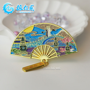 Vũ Hán Vàng cẩu tháp kim loại mềm men từ tủ lạnh nam châm tùy chỉnh, Thành phố mốc kim loại tủ lạnh nam châm tùy chỉnh - Product Image 5