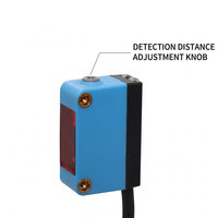 Sakelar Fotoelektrik Penekan Latar Belakang Persegi, Jarak Deteksi Dapat Diatur, Sensor Refleksi Difusi Cahaya Merah, Titik Kecil