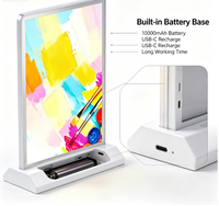 Boîte à lumière LED A4 sans fil rechargeable double face avec affichage magnétique à changement rapide pour la publicité des menus de restaurant