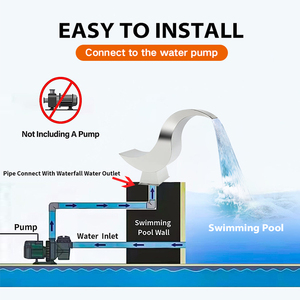 Cascade de <span class=keywords><strong>piscine</strong></span> hors sol en acier inoxydable 304, résistante à la rouille, buses de cascade, décoration de la maison, cascades - Product Image 5