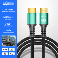 Câble Sipu Factory en promotion, blindage tressé en PVC plaqué or, 10 m, 8K 60Hz, pour HDTV/Ordinateur/Projecteur, livraison rapide
