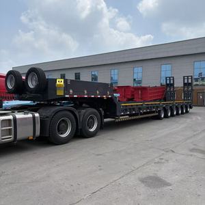 <span class=keywords><strong>Semirremolque</strong></span> de Plataforma Baja Multieje, Remolque de Camión con <span class=keywords><strong>Cuello</strong></span> de <span class=keywords><strong>Cisne</strong></span>, Capaz de Transportar Mercancías con Sobrepeso, Capacidad de Carga de 100T. - Product Image 1