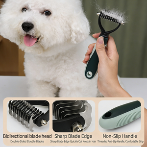 Kit de toilettage pour animaux de compagnie 8 en 1 Chiens Chats <span class=keywords><strong>Brosse</strong></span> lissante <span class=keywords><strong>Coupe</strong></span>-ongles Peigne Ciseaux <span class=keywords><strong>Brosse</strong></span> à dents Bol pliable Ensemble de soins pour la <span class=keywords><strong>coupe</strong></span> des poils - Product Image 4