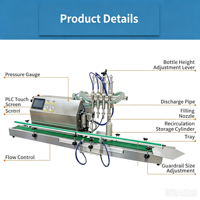 Machine de remplissage automatique à 4 têtes à pression négative pour savon liquide moussant, liqueur et bière