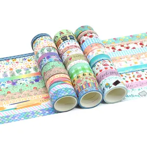 Manufacturer Customized Bulk Scrapbook Printing Stamp Stickers Decorative Die-Cut Colorful Kawaii Paper Washi Tape