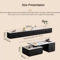 Nouveaux modèles Prix d'usine Ensemble de table basse moderne de luxe Vente en gros Meuble TV en bois et table basse pour salon