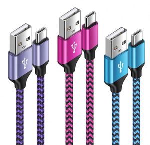 Free Sample 1M 2M 3M Nylon Braided 2.4A <b>USB</b> to Type C Fast Charging <b>Cable</b> for iPhone 15 16 Samsung <b>USB</b> C Charging Data <b>Cable</b> - Product Image 1