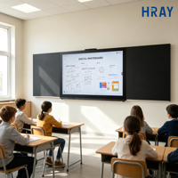 Pizarra LED 4K de 86 Pulgadas HRAY 1 07B con Chip T982 para Enseñanza Diaria Escolar, Suministro Directo de Fábrica OEM ODM