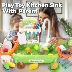 <span class=keywords><strong>Jouet</strong></span> <span class=keywords><strong>d</strong></span>'évier de <span class=keywords><strong>cuisine</strong></span> pour enfants avec système de cycle automatique de l'eau robinet amovible support suspendu éducatif <span class=keywords><strong>jouet</strong></span> de jeu de simulation cadeau - Product Image 2