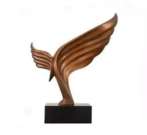 Best New Products Wing Sculpture Marble Base Gift Office Ornaments stainless steel sculpture