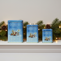 Ensemble de 3 boîtes de Noël carrées imbriquées JH Conteneur cadeau de biscuits au café et au thé avec logo personnalisé Excellente conception pour l'utilisation artisanale de bougies