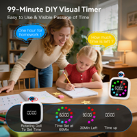 Minuteur numérique Yunbaoit pour cuisine et bureau, compte à rebours silencieux de 99 minutes, 19 sonneries, affichage 9 couleurs, minuteur pour enfants