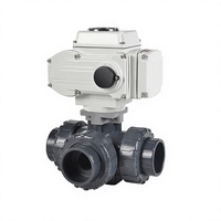 Vanne à boisseau sphérique motorisée électrique en plastique UPVC/PVC 50 mm 12 V, type T, type L, pour eau haute température, OEM