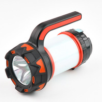 Lámpara de mano con doble fuente de luz T6+60 LED, gran capacidad, carga USB, luz fuerte de largo alcance, recargable, para camping y jardín