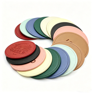 Custom Branded Round PU Leather Coasters Nordic Style Insulating Drink Mats for Cafe & Home Use - Product Image 2