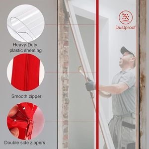 Barrière anti-poussière autocollante à fermeture éclair, mur de conteneurisation à décoller et coller pour la construction et la rénovation - Product Image 2