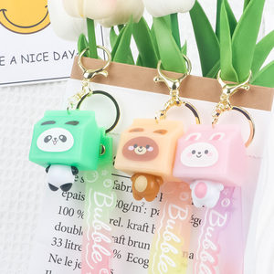 Phim hoạt hình gấu trúc dẫn <span class=keywords><strong>Keychain</strong></span> sữa cốc sữa hộp hình dạng Keyring với ánh sáng - Product Image 3