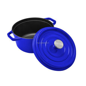 <b>Non</b>-<b>Stick</b> Feature Eco-Friendly Cast Iron Dutch Oven Cooking <b>Pot</b> with Lid Two Large Loop Handles Oven Safe - Product Image 1