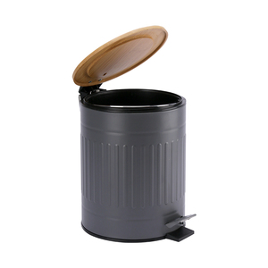 <span class=keywords><strong>Cubo</strong></span> de <span class=keywords><strong>basura</strong></span> redondo de Metal con tapa de bambú y Pedal, contenedor de <span class=keywords><strong>basura</strong></span> con papelera interior extraíble para <span class=keywords><strong>Baño</strong></span> - Product Image 4