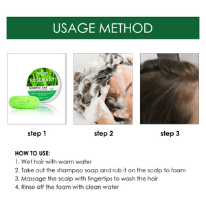 EELHOE Shampooing au romarin pour cheveux denses Savon pour enlever les pellicules Nourrir les cheveux Humidifier les cheveux Nourrir le cuir chevelu et améliorer les frisottis - Product Image 5