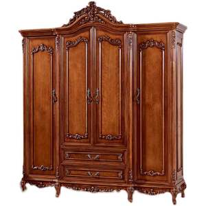 Armoire de luxe en bois massif antique vêtements chambre américaine <span class=keywords><strong>placard</strong></span> en bois durable garde-robe haute - Product Image 5
