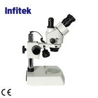 Infitek Magnification 7x-45x Trinocular Stereo/Stereoscopic Microscope with CE