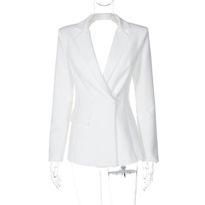 Ropa de <span class=keywords><strong>mujer</strong></span> Otoño e Invierno Nueva moda Sexy Sin espalda Slim Fit Temperamento Traje de manga larga Abrigo <span class=keywords><strong>Mujer</strong></span> al por mayor - Product Image 6