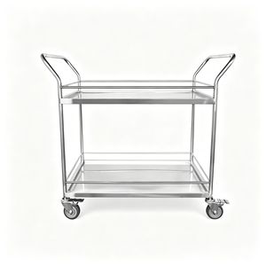 Chariot de service à 3 niveaux en acier inoxydable avec roulettes, chariot de transport robuste pour restaurant - Product Image 1