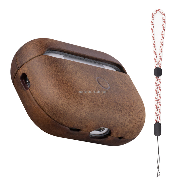 Genuine Oil Wax Premium Crazy Horse Leather Earphone Case for Apple AirPods Pro 2 Anti-Scratch Protector