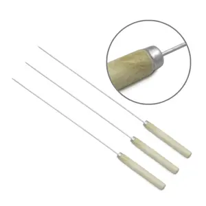 Stainless Steel BBQ Skewers with Wood Handle for Kebeb & Shish Kebab Quality BBQ Accessories