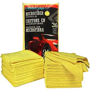 Toalla de microfibra para limpieza de coche, paquete de 36 piezas, personalizada, venta al por mayor