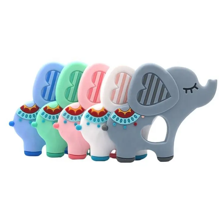 Elefante Forma Silicone Infantil Mordedor Venda Quente Não-tóxico Soft Silicone Baby Teething Brinquedos