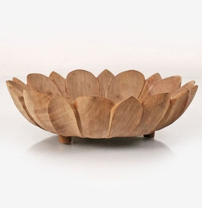 Cuenco Decorativo de Madera con Forma de Flor de Loto, Frutero, Centro de Mesa, Cuenco para Servir, para Mesa de Comedor, Mesa de Centro, Cocina, Decoración del Hogar - Product Image 5
