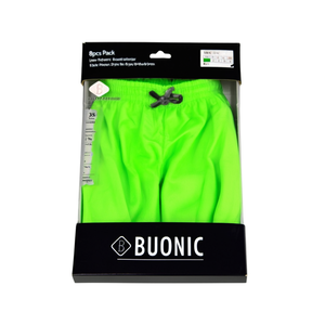 Buonic Pantaloncini da bagno da uomo verde neon ad asciugatura rapida con fodera in rete M L XL XXL Confezione da 8 pezzi - Product Image 1