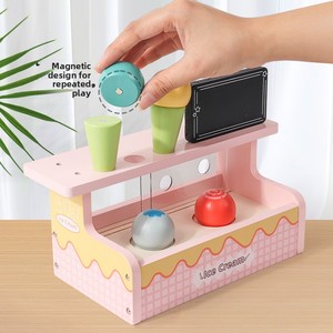 Nouvel ensemble <span class=keywords><strong>de</strong></span> jeu en bois pour enfants : chariot <span class=keywords><strong>de</strong></span> crème glacée et maison avec crème glacée et <span class=keywords><strong>gâteau</strong></span>, pour les 4-6 ans, logo personnalisé - Product Image 3