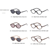 Lunettes de soleil ovales rétro style Y2K en écaille de tortue avec verres polarisés TAC et anti-lumière bleue pour usage quotidien UV400