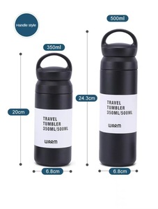 Gobelet de voyage isotherme en acier inoxydable de style japonais 350/500 ml avec affichage LED de la température, portable pour le camping et les affaires - Product Image 2