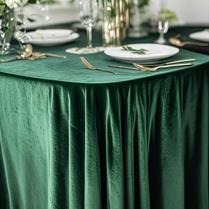 Commercio all'ingrosso 120 pollici rotondo <span class=keywords><strong>verde</strong></span> smeraldo peluche <span class=keywords><strong>tovaglia</strong></span> di velluto per banchetti nuziali premio stoffa materiale - Product Image 2