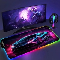 Voiture futuriste RGB élégant Cool tapis de souris Gamer noir tapis de souris ordinateur bureaux tapis de bureau PC bureau Portable clavier tapis de jeu